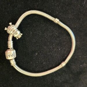 Pandora Sterling Silver Snake Chain Bracelet With Bee Charm